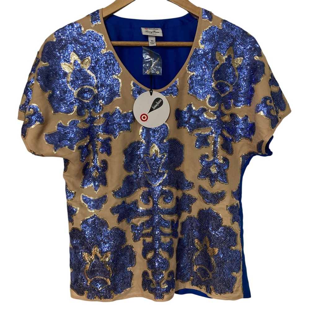 NWT Neiman Marcus Tracy Reese New York for Target Sequined Short Sleeve Blouse